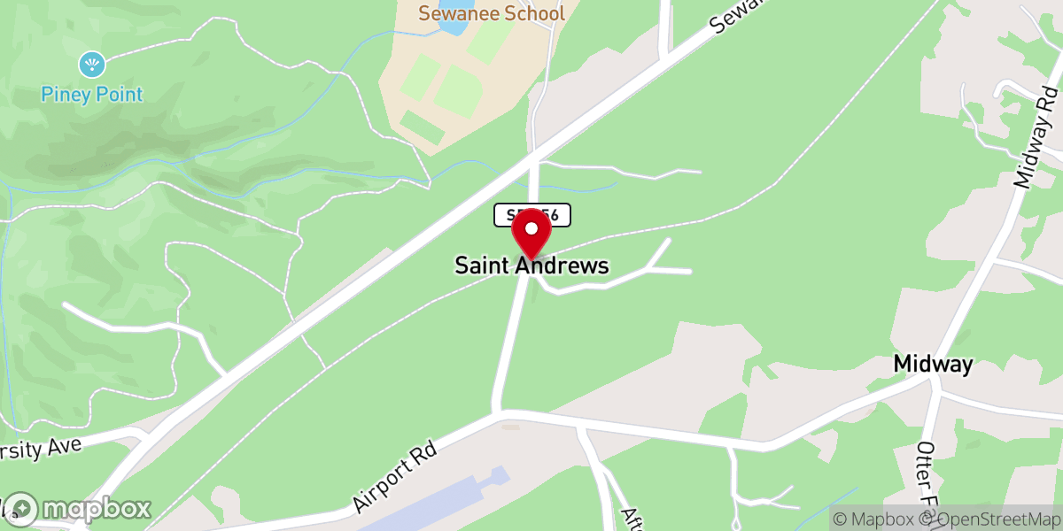 Map showing location of St Andrews
