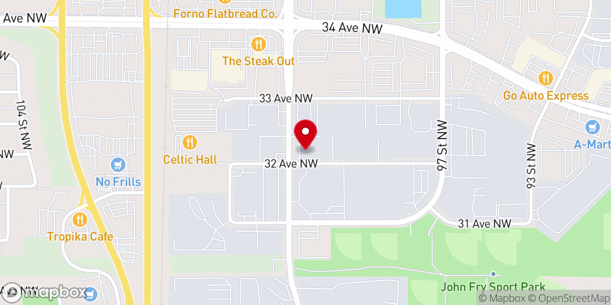 Map showing location of BAPS Shri Swaminarayan Mandir, Edmonton