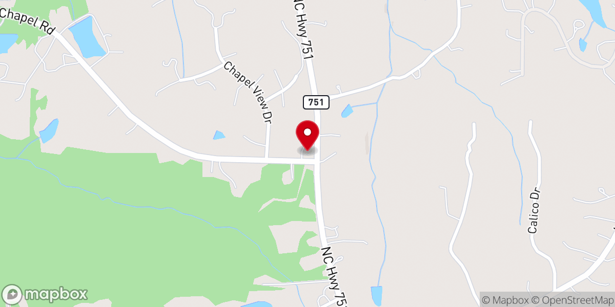Map showing location of Martha's Chapel Christian Church