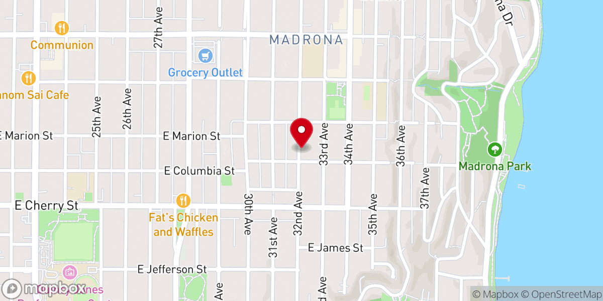 Map showing location of Madrona Presbyterian Church