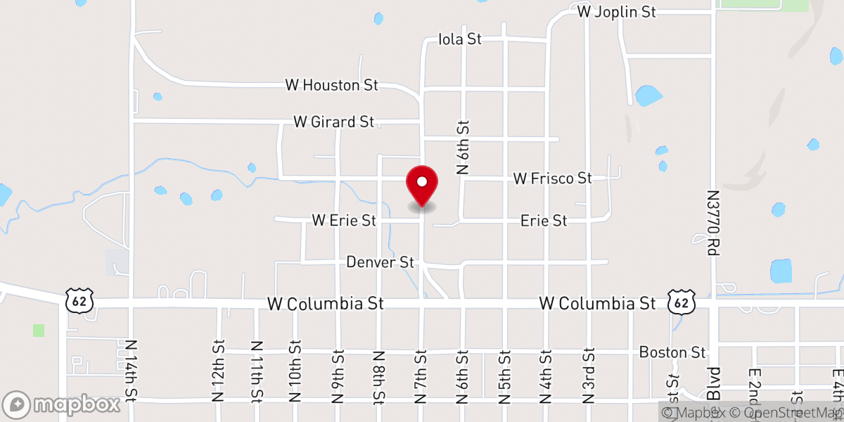 Map showing location of Church of Christ