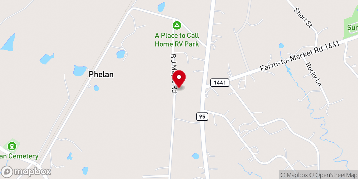 Map showing location of Zion Chapel Baptist Church