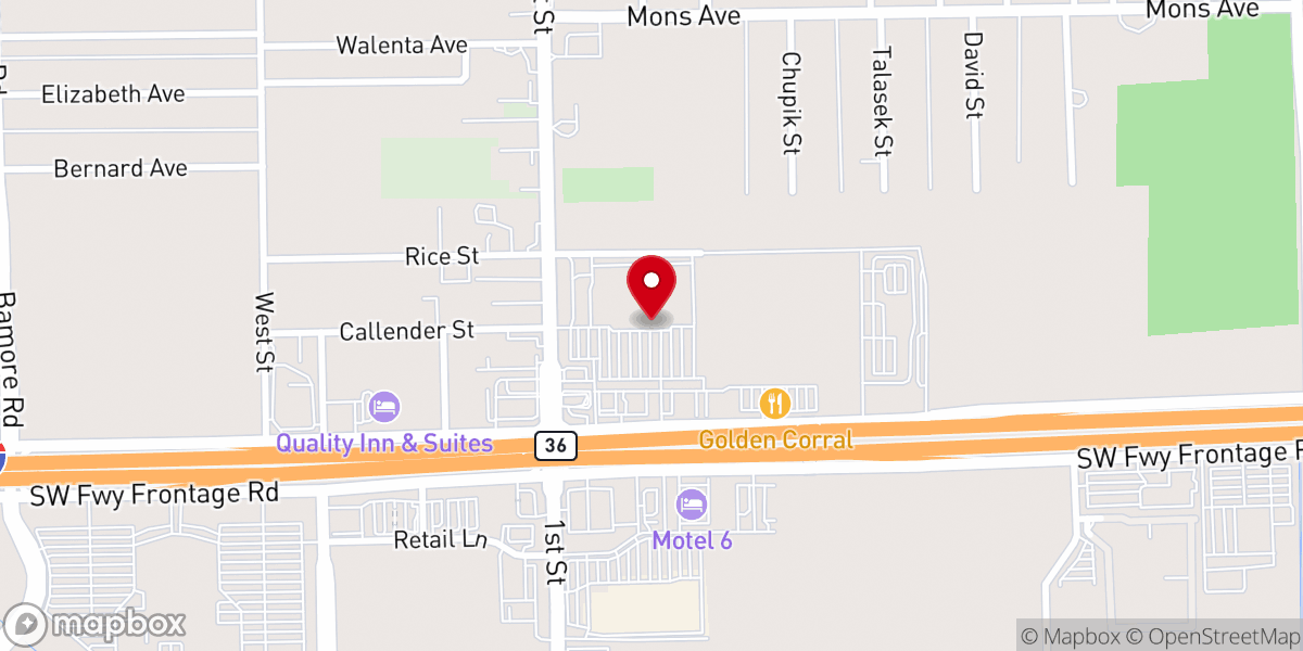 Map showing location of Sugar Creek Baptist Church Richmond-Rosenberg