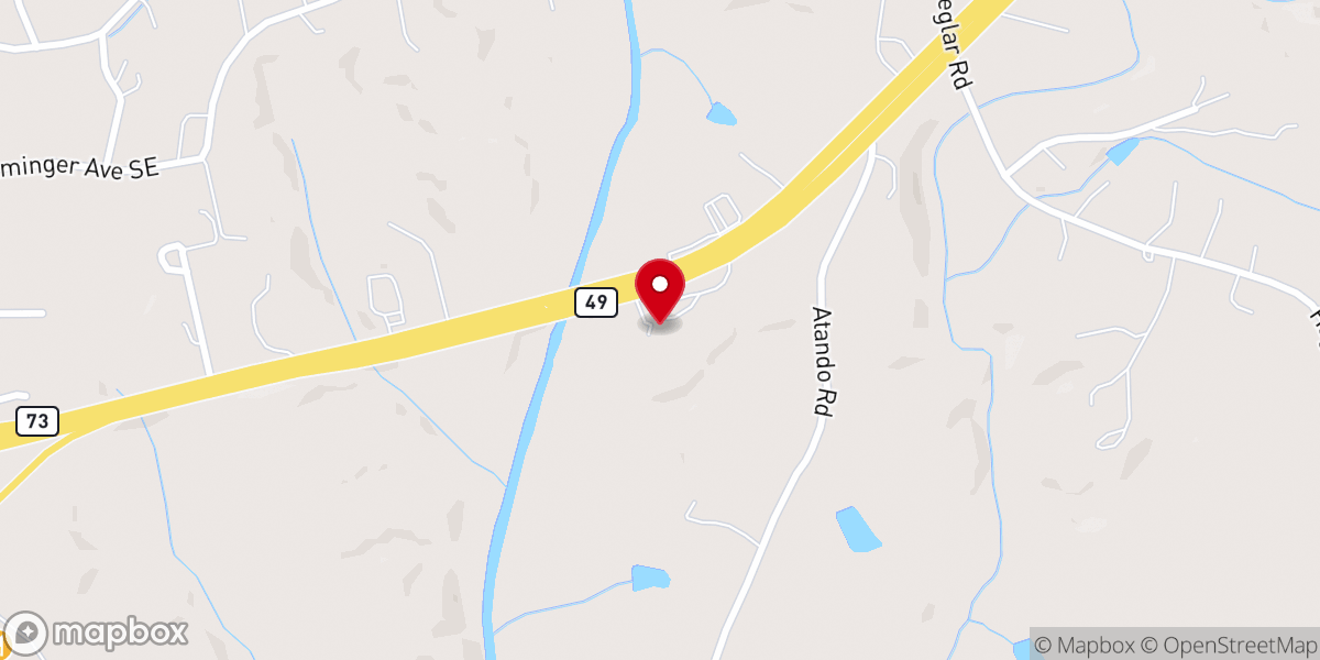 Map showing location of Concord Church of the Nazarene