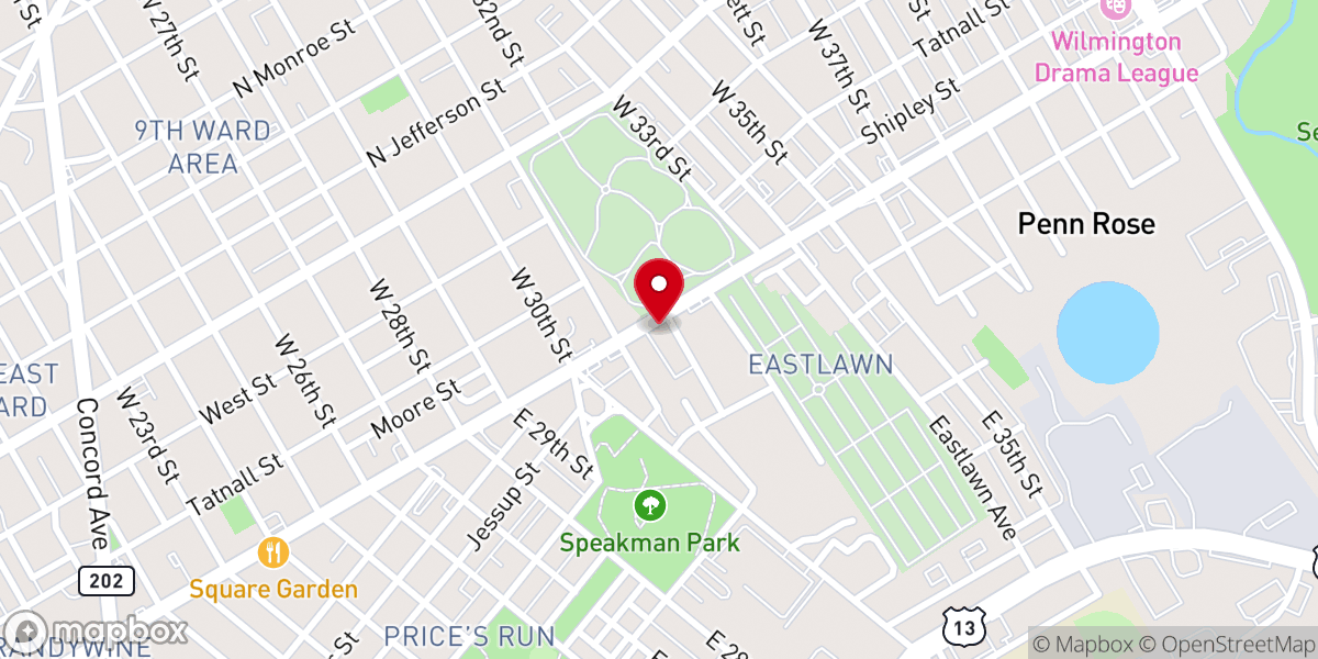 Map showing location of St Paul Union American Methodist Episcopal Church