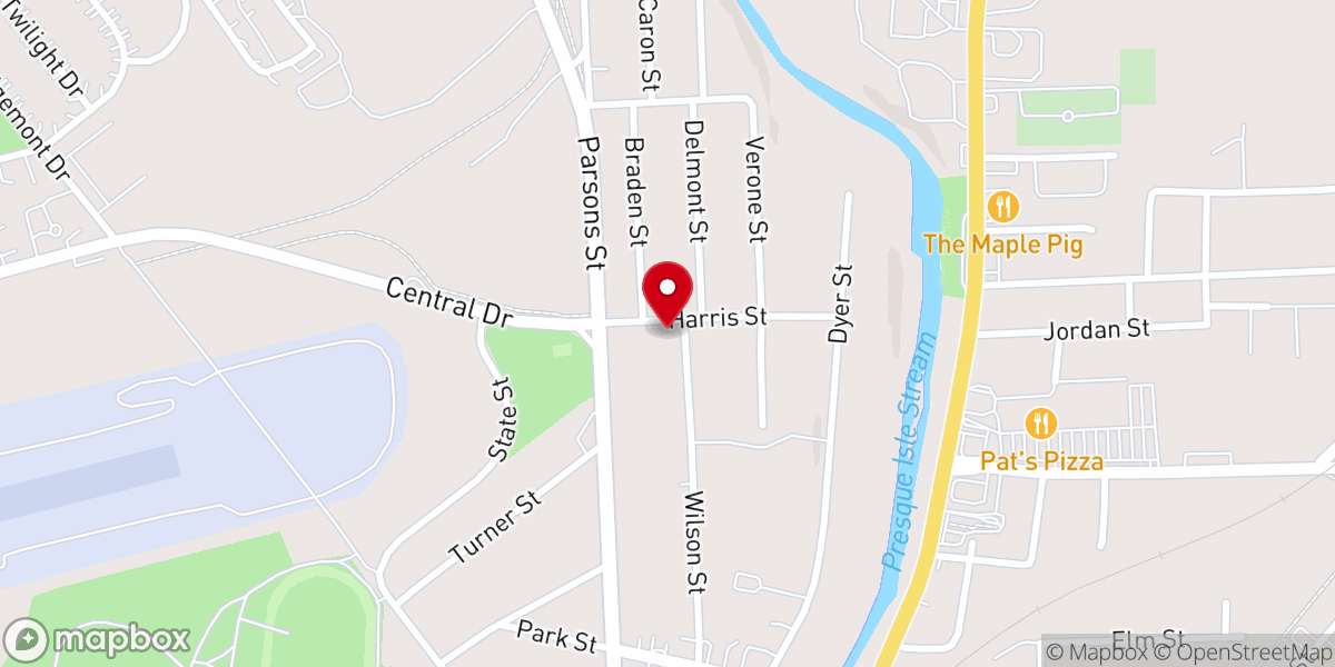 Map showing location of First United Pentecostal Church