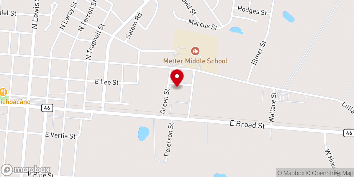 Map showing location of Thankful Baptist Church
