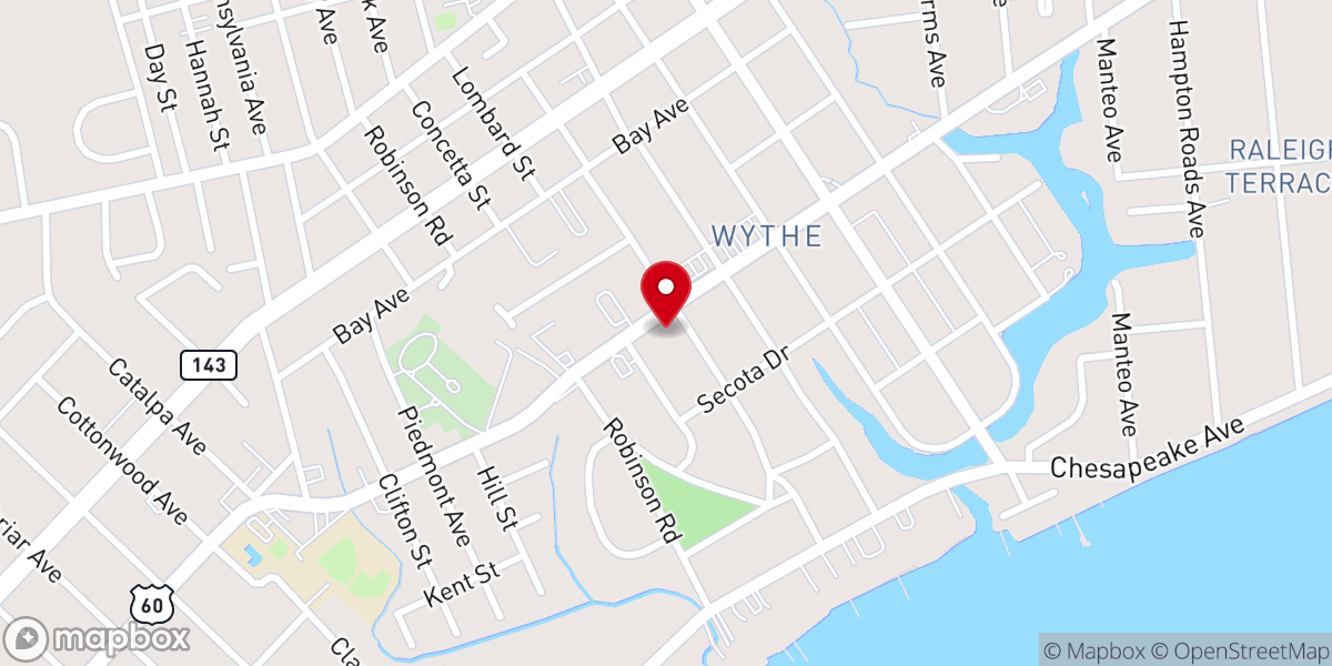 Map showing location of Aldersgate United Methodist Church