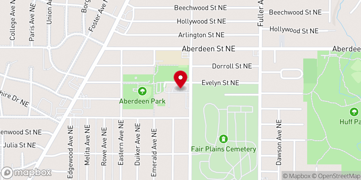 Map showing location of Blessed Sacrament Catholic Church