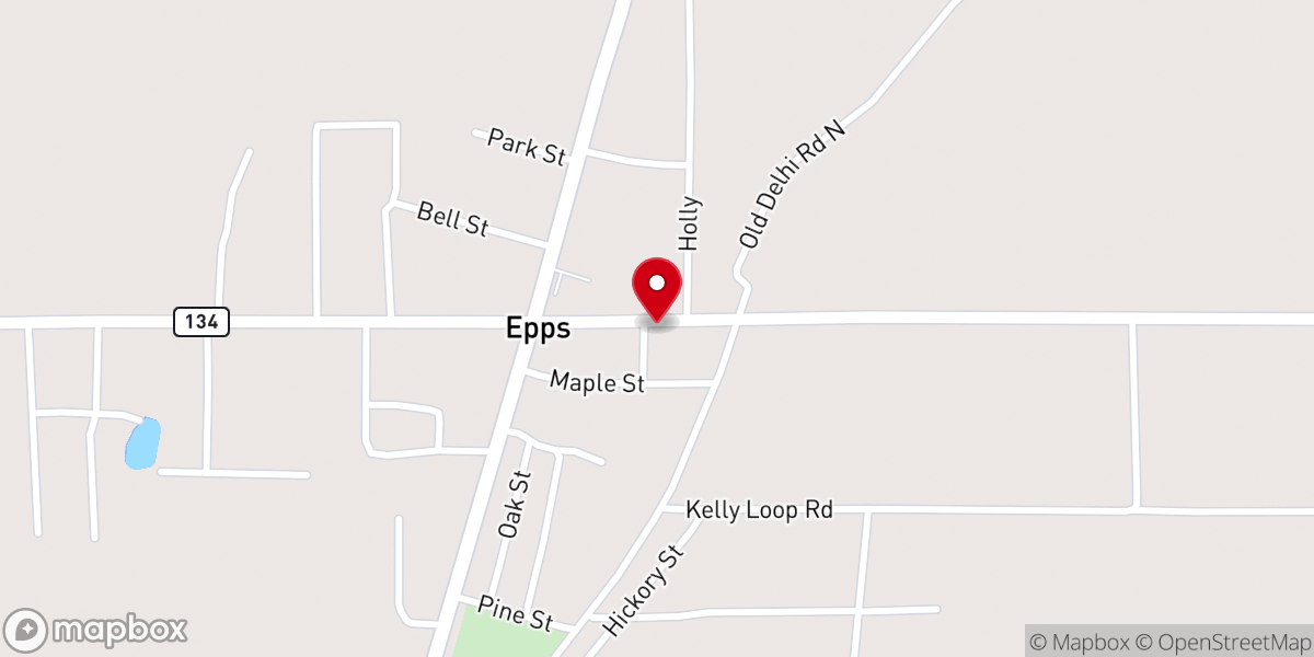 Map showing location of Epps Baptist Church Parsonage