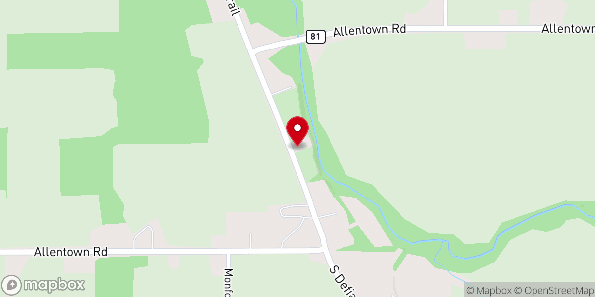 Map showing location of Hartford Independent Baptist Church