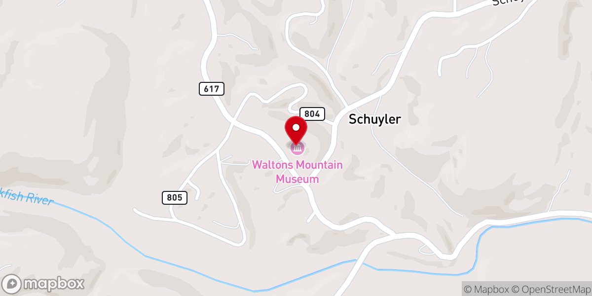 Map showing location of Walton's Mountain COMMUNITY CENTER