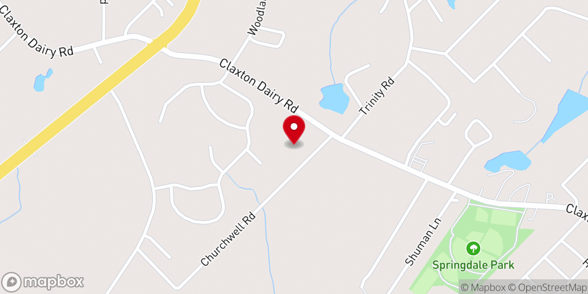 Map showing location of Cornerstone Assembly of God