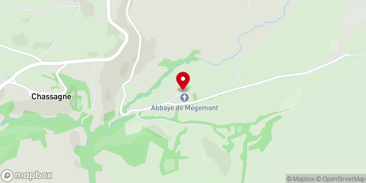 Map showing location of Abbaye de Mégemont