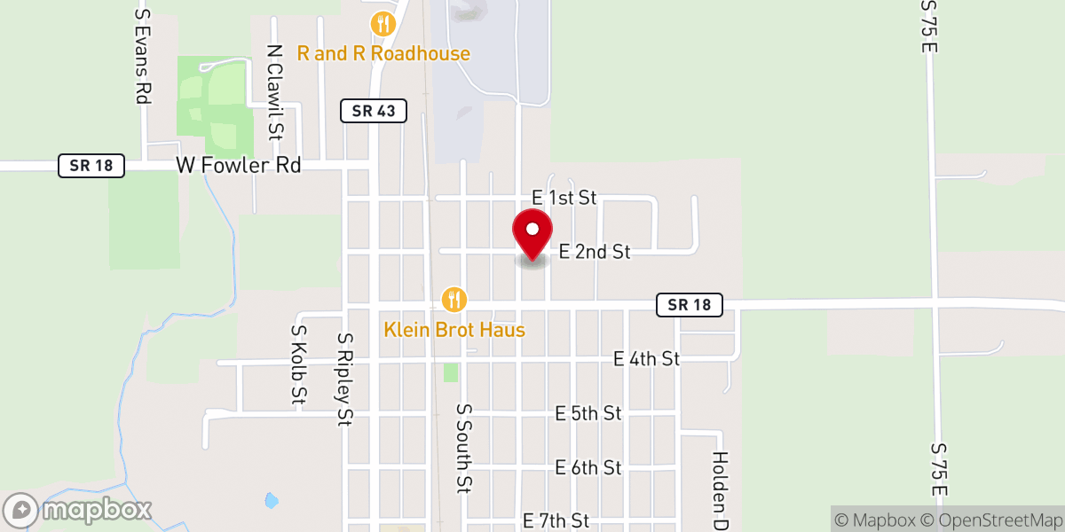 Map showing location of Federated Church