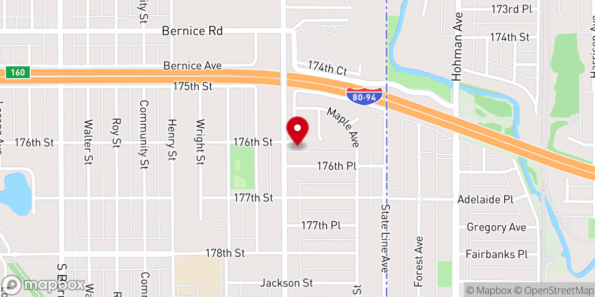 Map showing location of New St. George Romanian Orthodox Church
