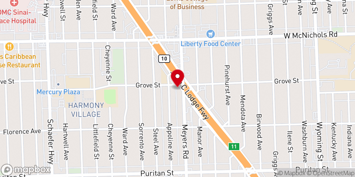 Map showing location of MT Transfiguration Missionary Baptist Church