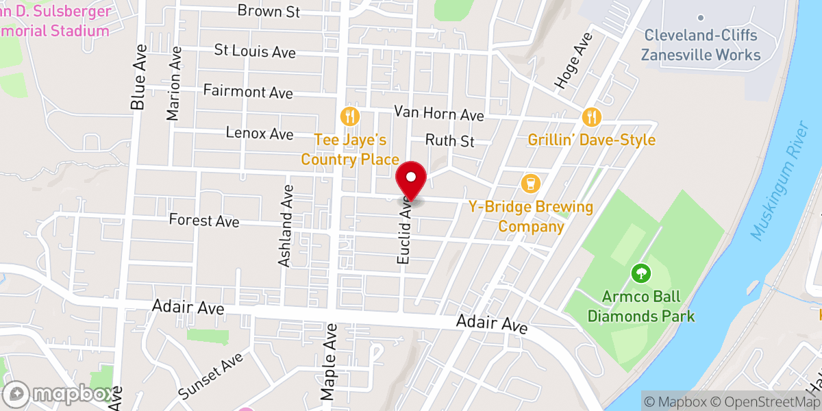 Map showing location of Euclid Avenue Untd Methodist Church