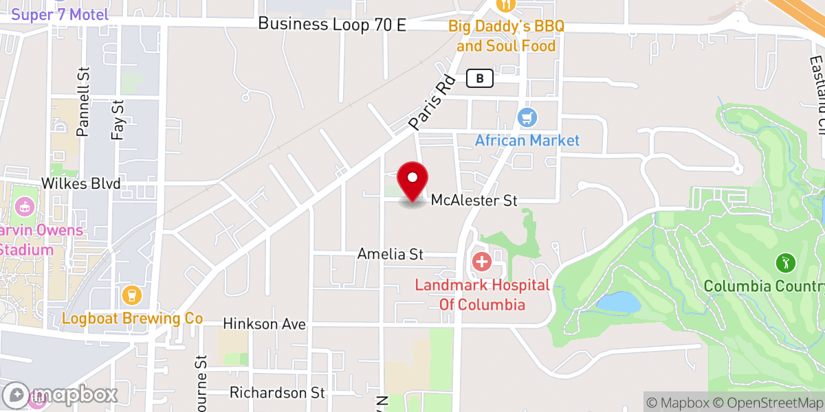 Map showing location of Woolridge Baptist Church