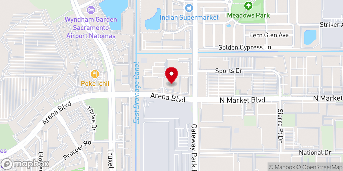 Map showing location of Real Life Church Sacramento
