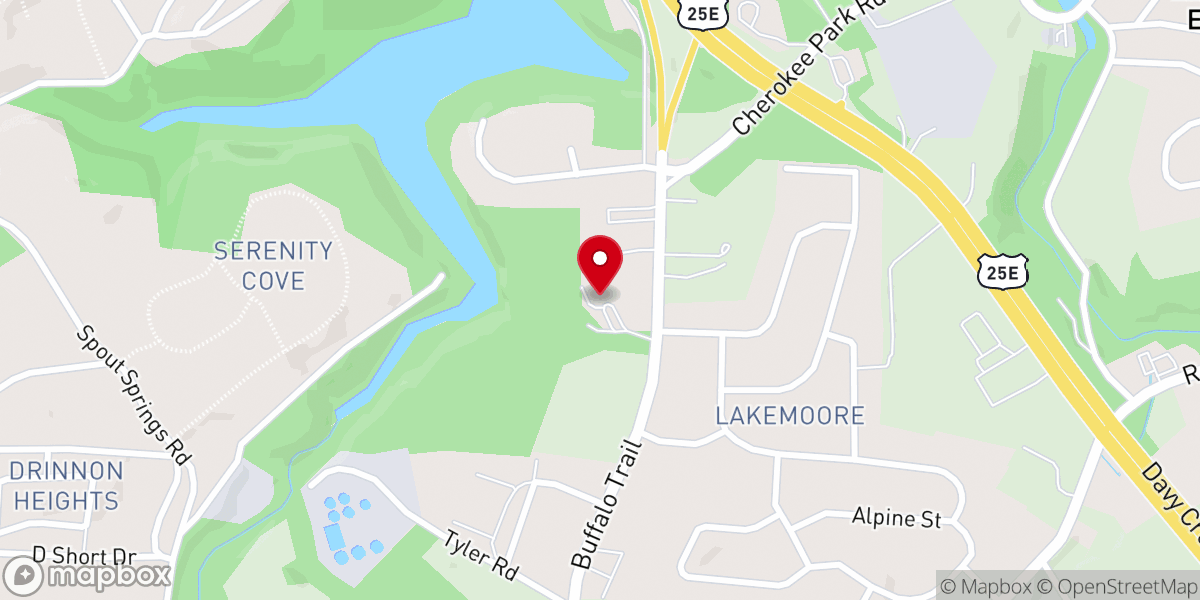 Map showing location of Our Savior Lutheran Church