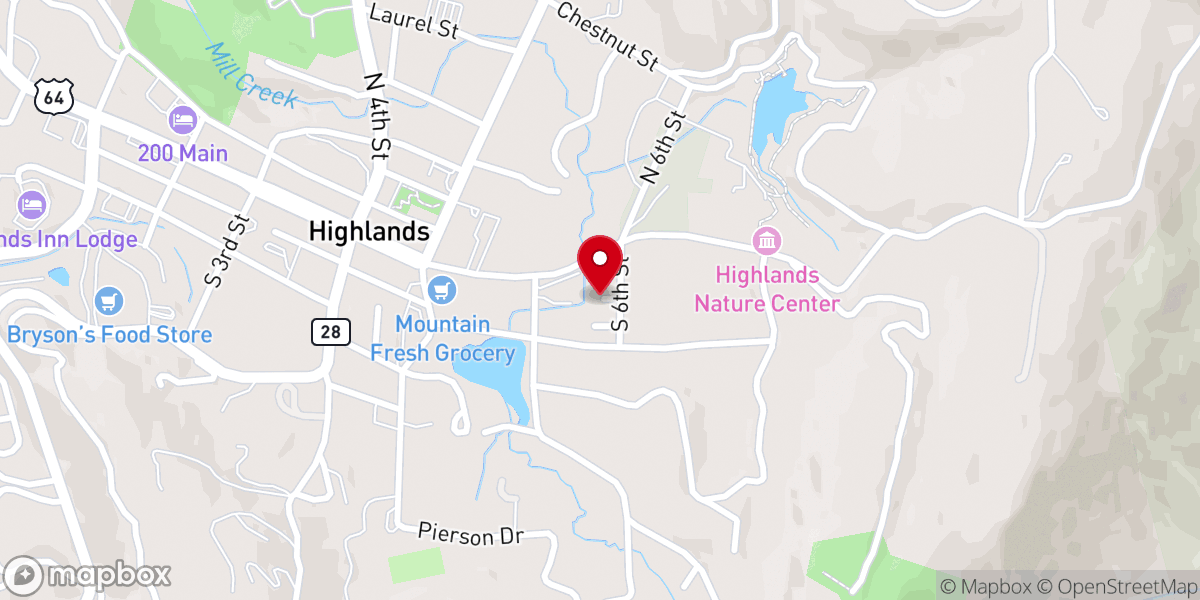 Map showing location of Highlands Assembly Of God