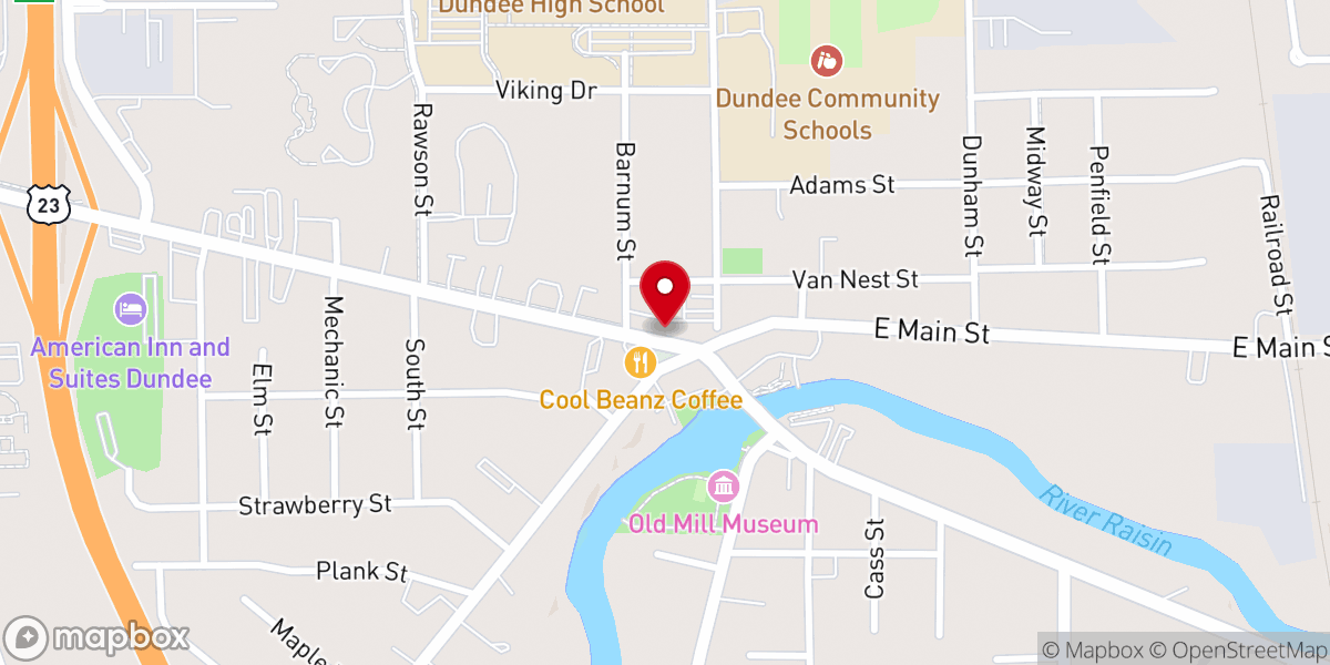 Map showing location of River of Life Community Church