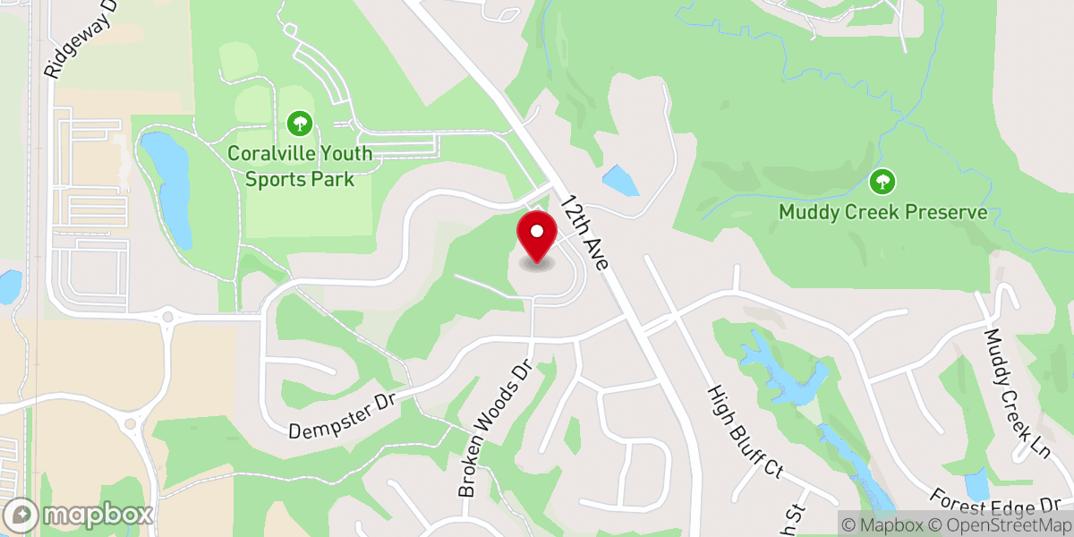 Map showing location of St Thomas More Church