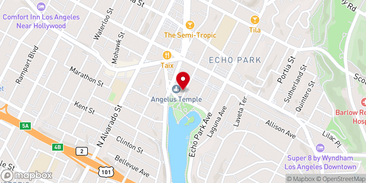 Map showing location of Angelus Temple Hispanic