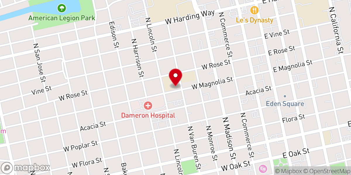 Map showing location of Cathedral of the Annunciation- Stockton