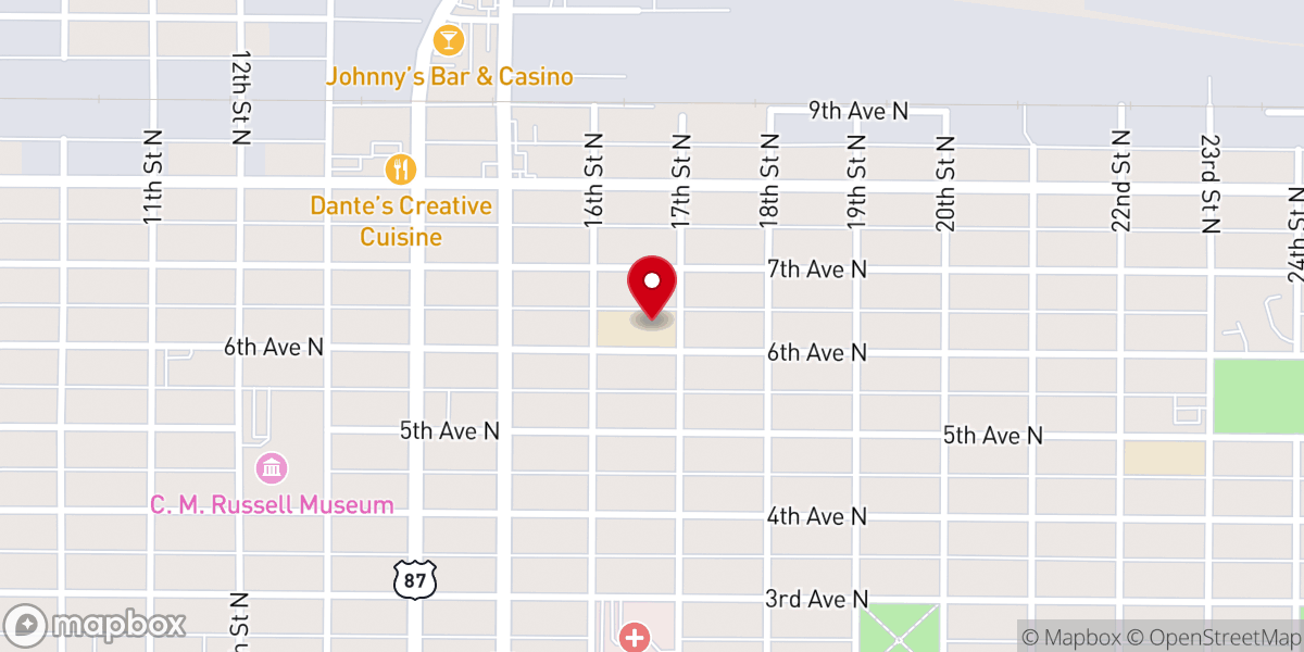 Map showing location of Vineyard Christian Fellowship