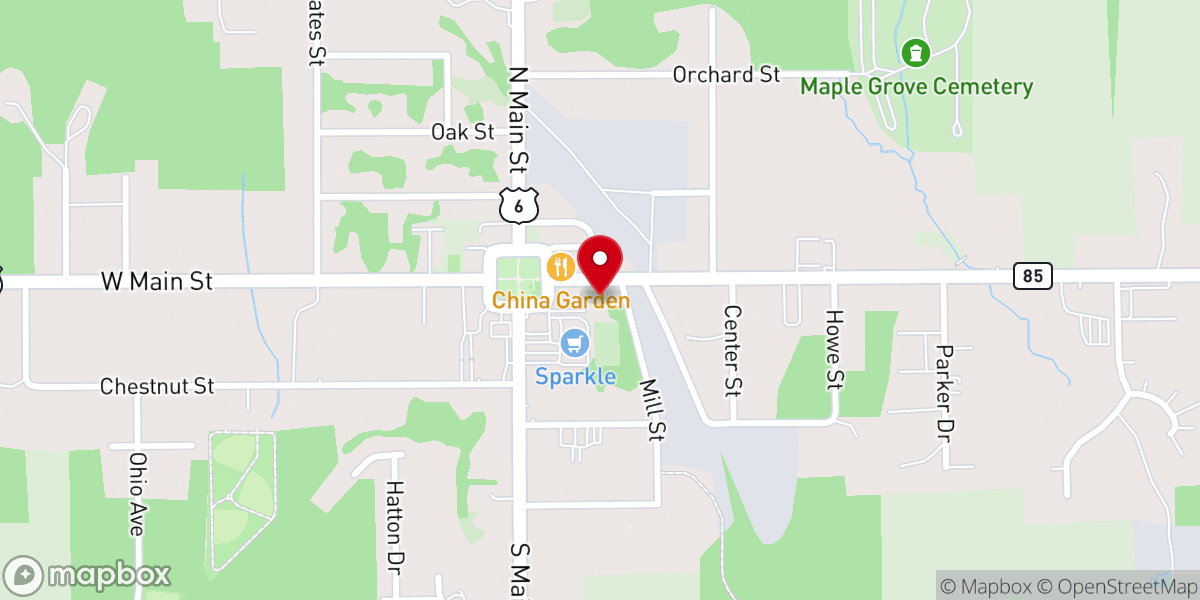 Map showing location of First CongregationalUnited Church of ChristAndover, Ohio