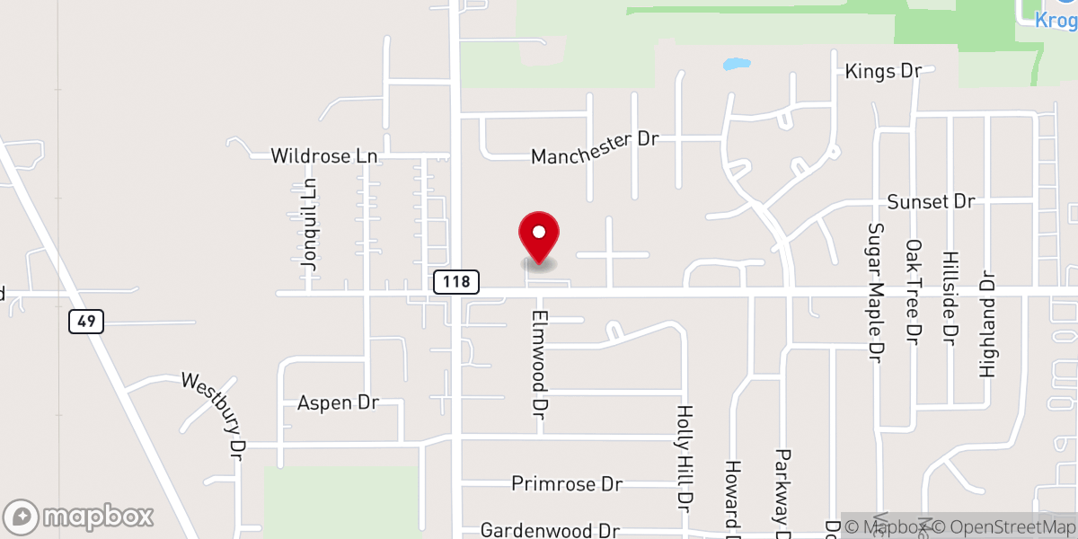 Map showing location of Faith Baptist Church