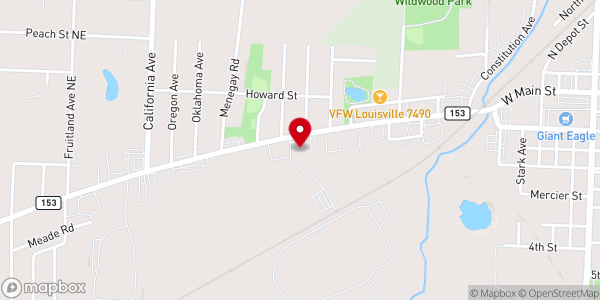 Map showing location of Community Health Care - Louisville