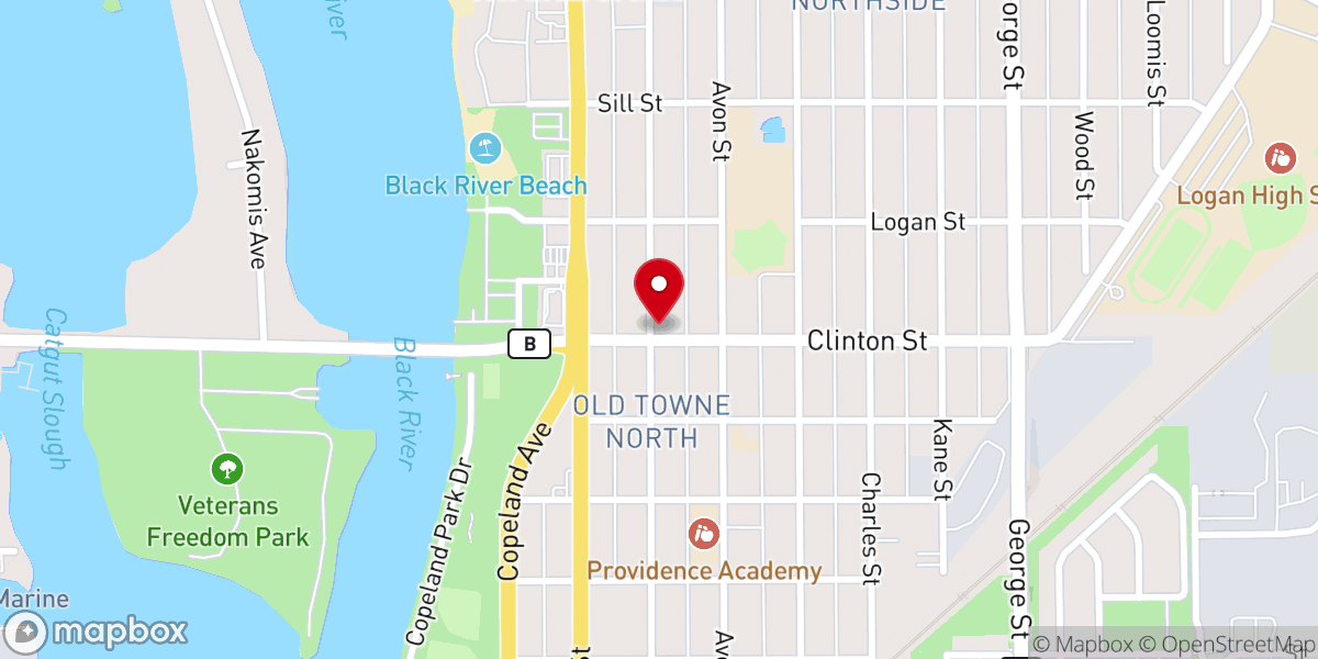 Map showing location of Northside Community Church