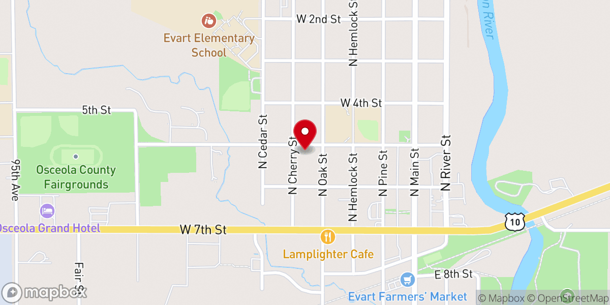 Map showing location of St Paul Lutheran Church