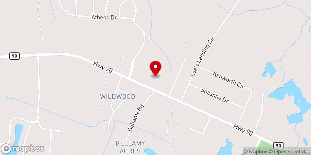 Map showing location of Thee Baptist Worship Center