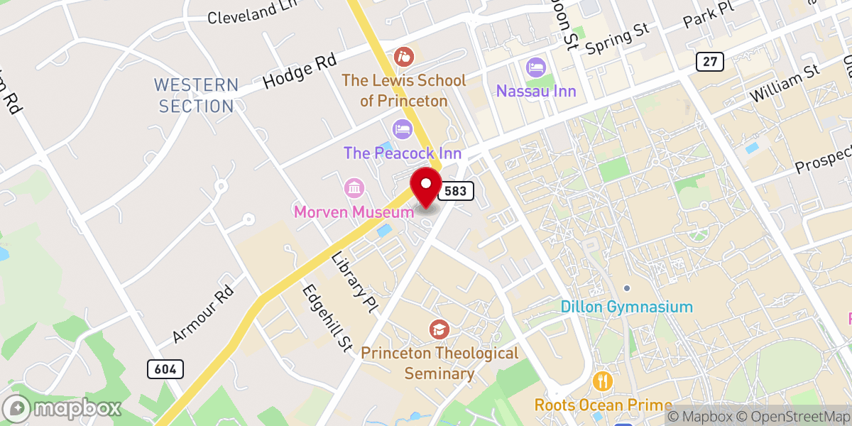 Map showing location of Trinity Church