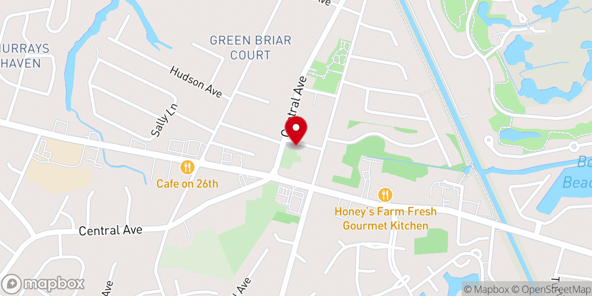 Map showing location of Ocean View Presbyterian Church