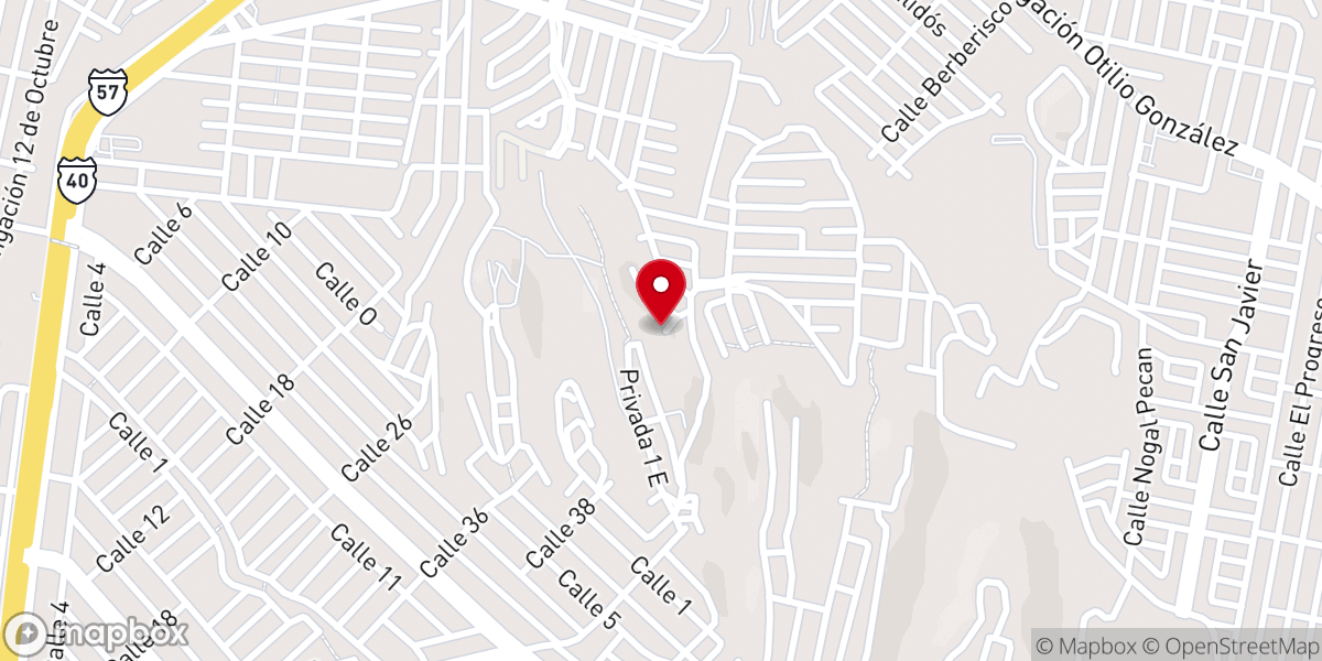 Map showing location of Templo Bautista Eden