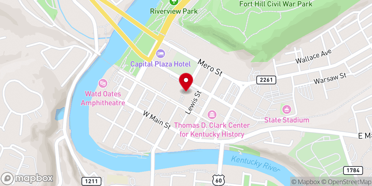 Map showing location of Kentucky Old State Capitol Building