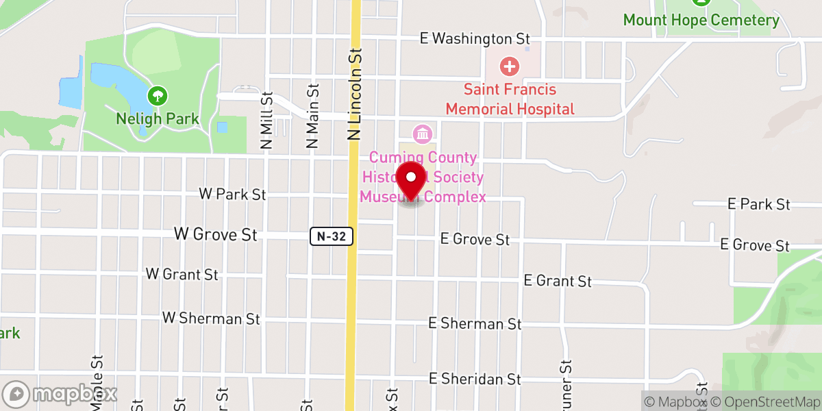 Map showing location of Grace Lutheran Church