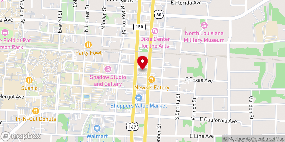 Map showing location of Lincoln Parish Clerk of Court