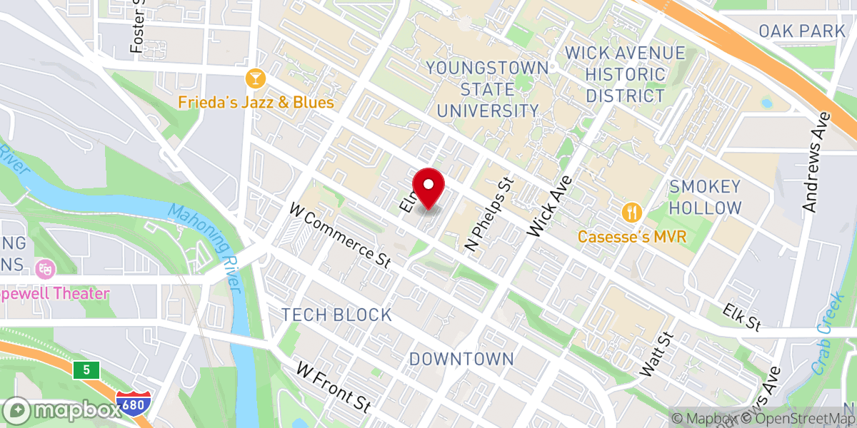 Map showing location of Catholic Diocese of Youngstown