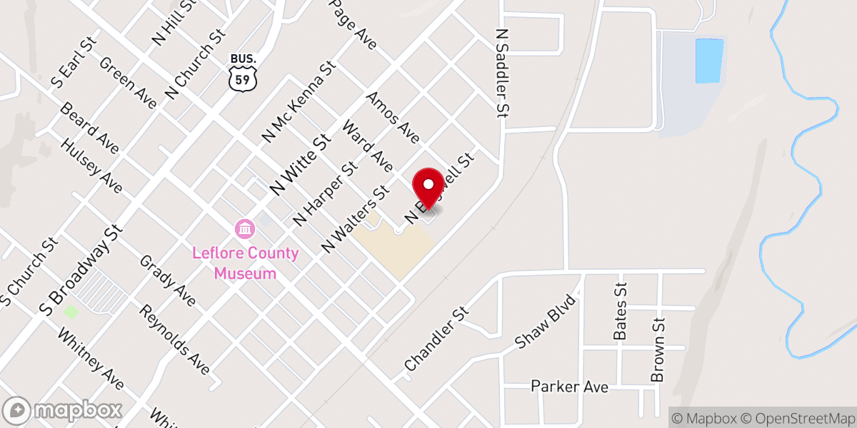 Map showing location of Catholic Charities Poteau Food Pantry