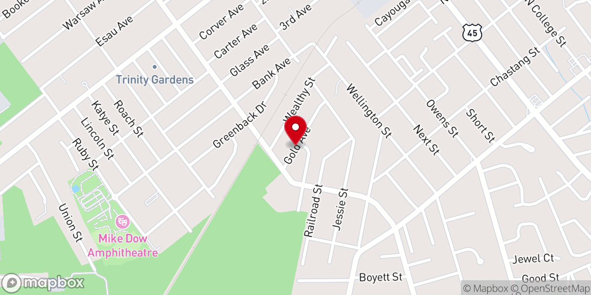 Map showing location of New Area Baptist Church
