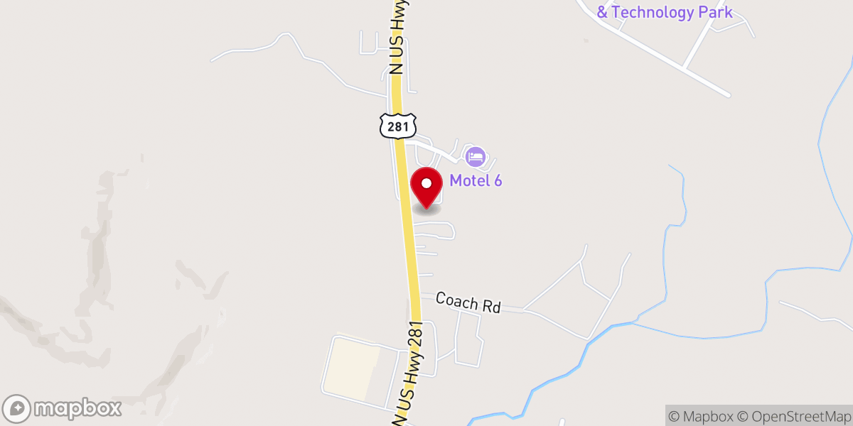 Map showing location of Providence Reformed Baptist Church - Marble Falls