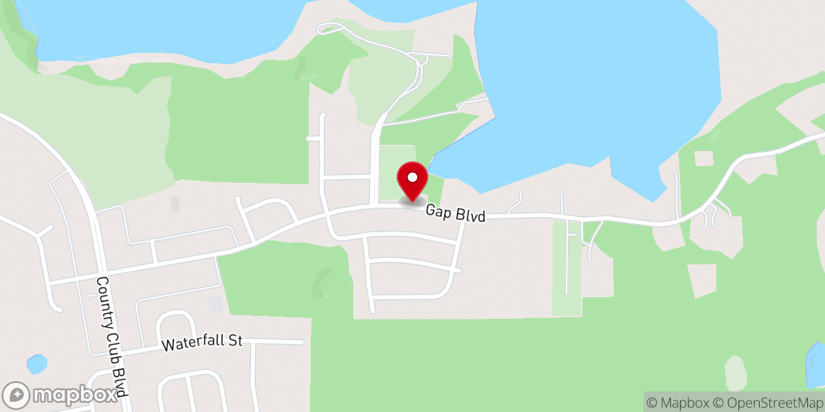 Map showing location of Gap Pond Church