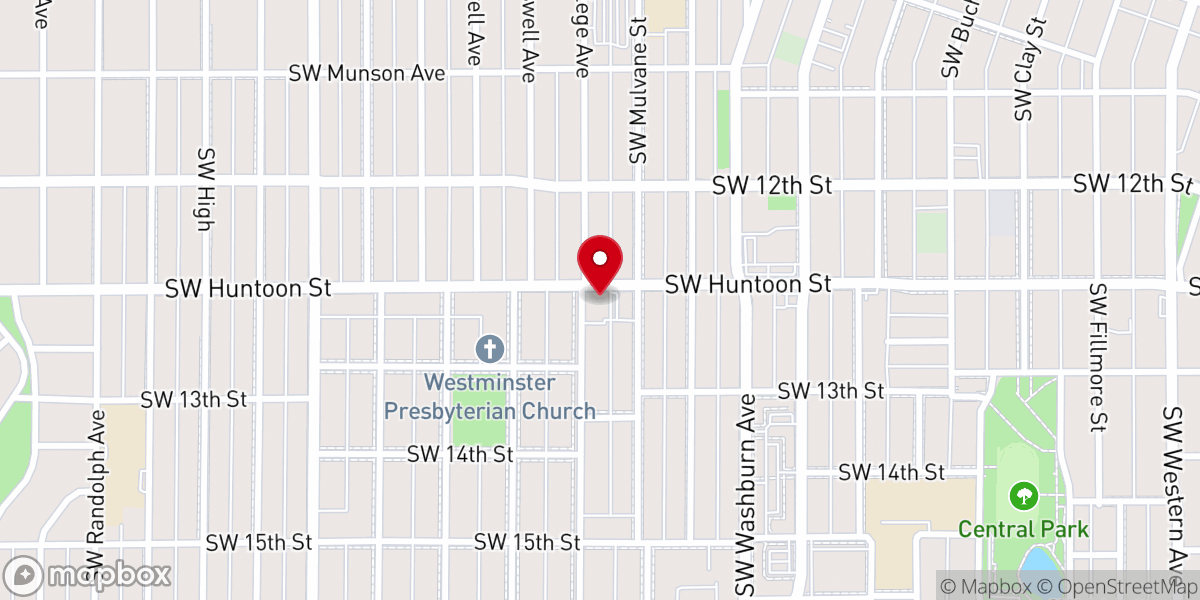 Map showing location of Central Church of Christ