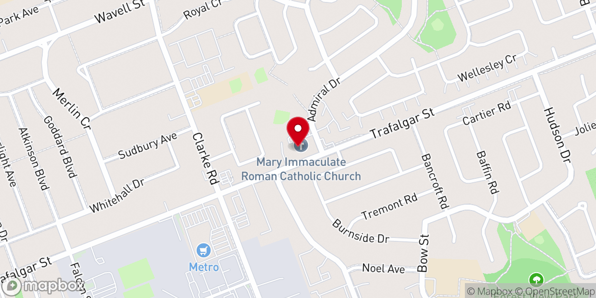 Map showing location of Mary Immaculate Parish
